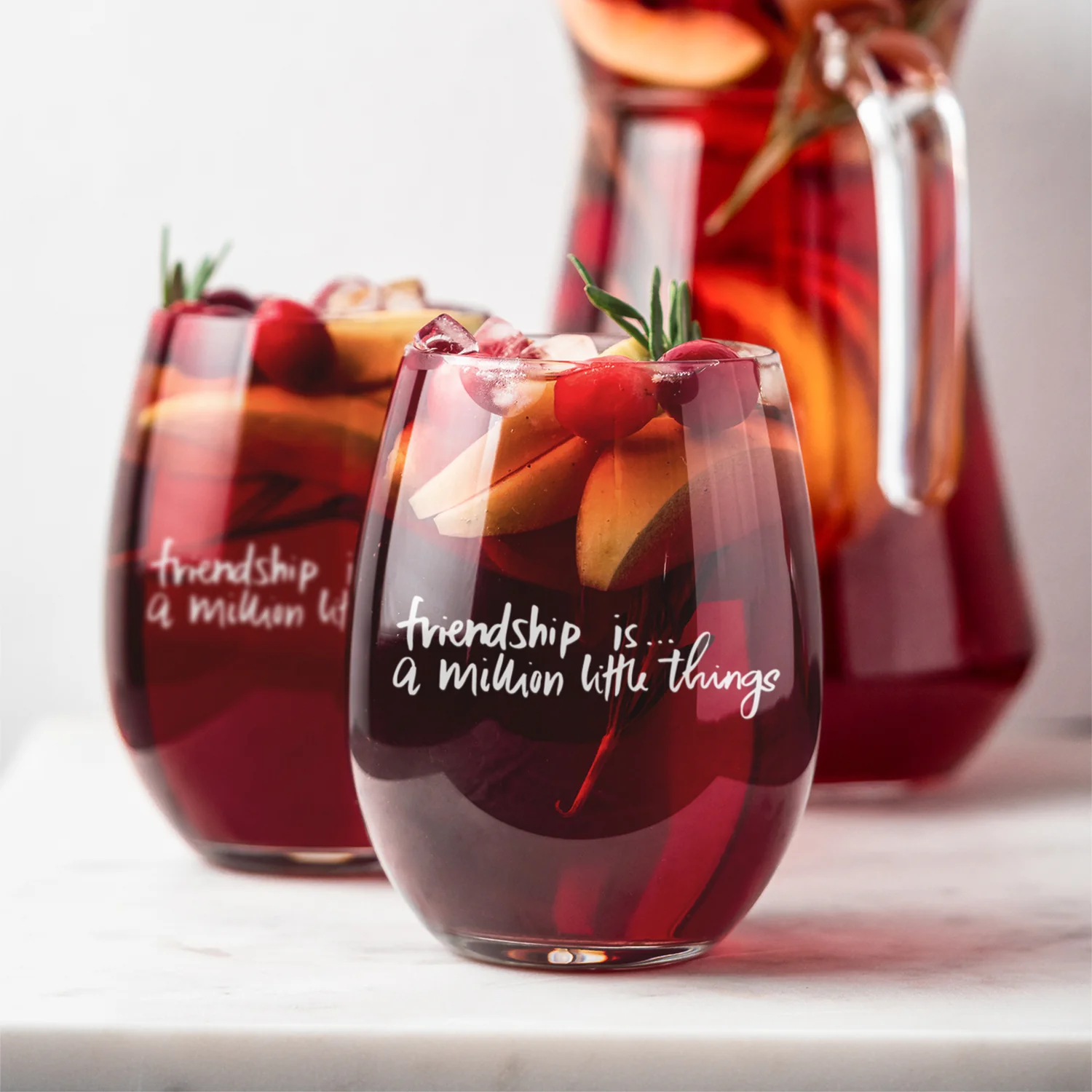 A Million Little Things Friendship Is Laser Engraved Stemless Wine Glass - Image 3