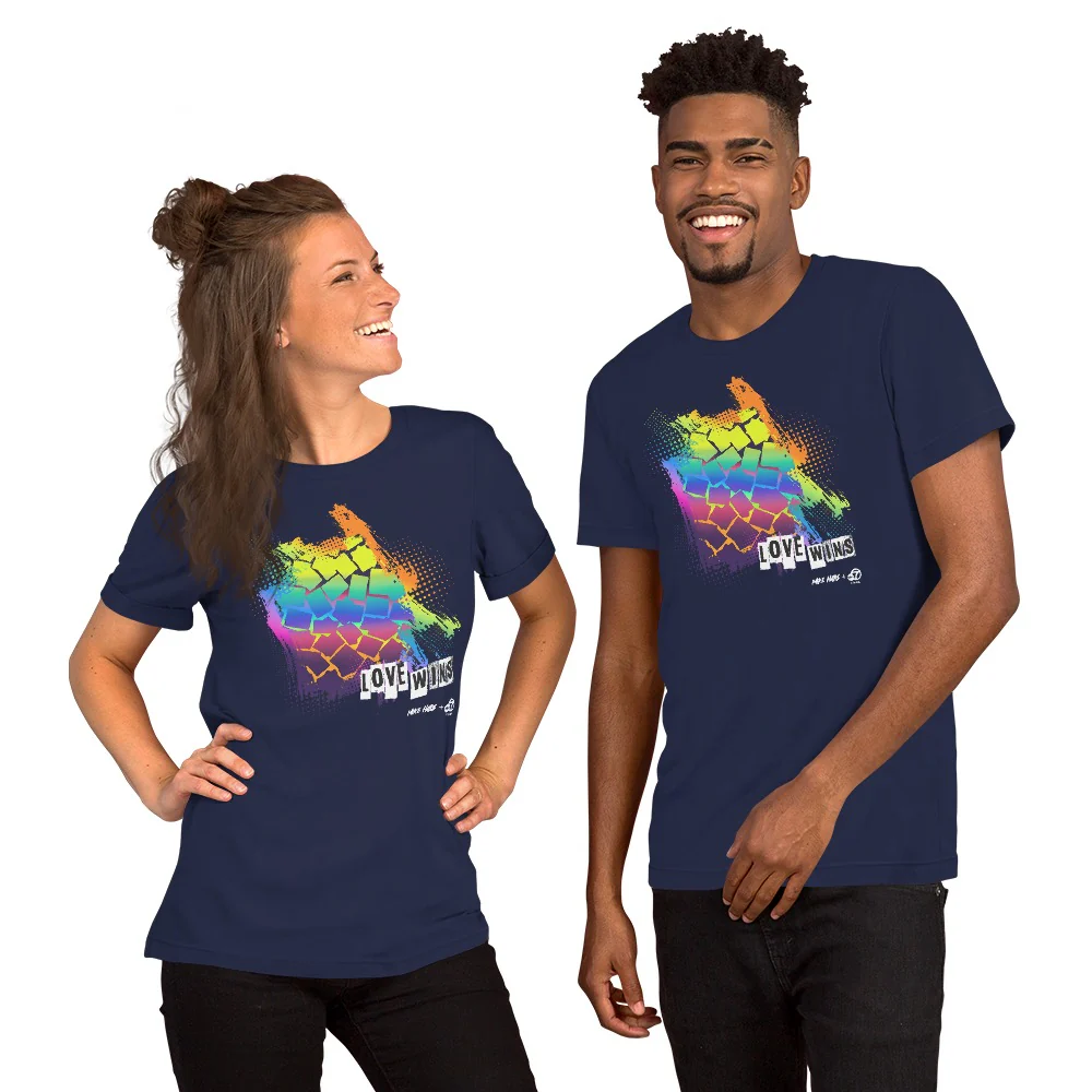 ABC7LA PRIDE Adult Short Sleeve T-Shirt designed by Mike Habs - Image 3