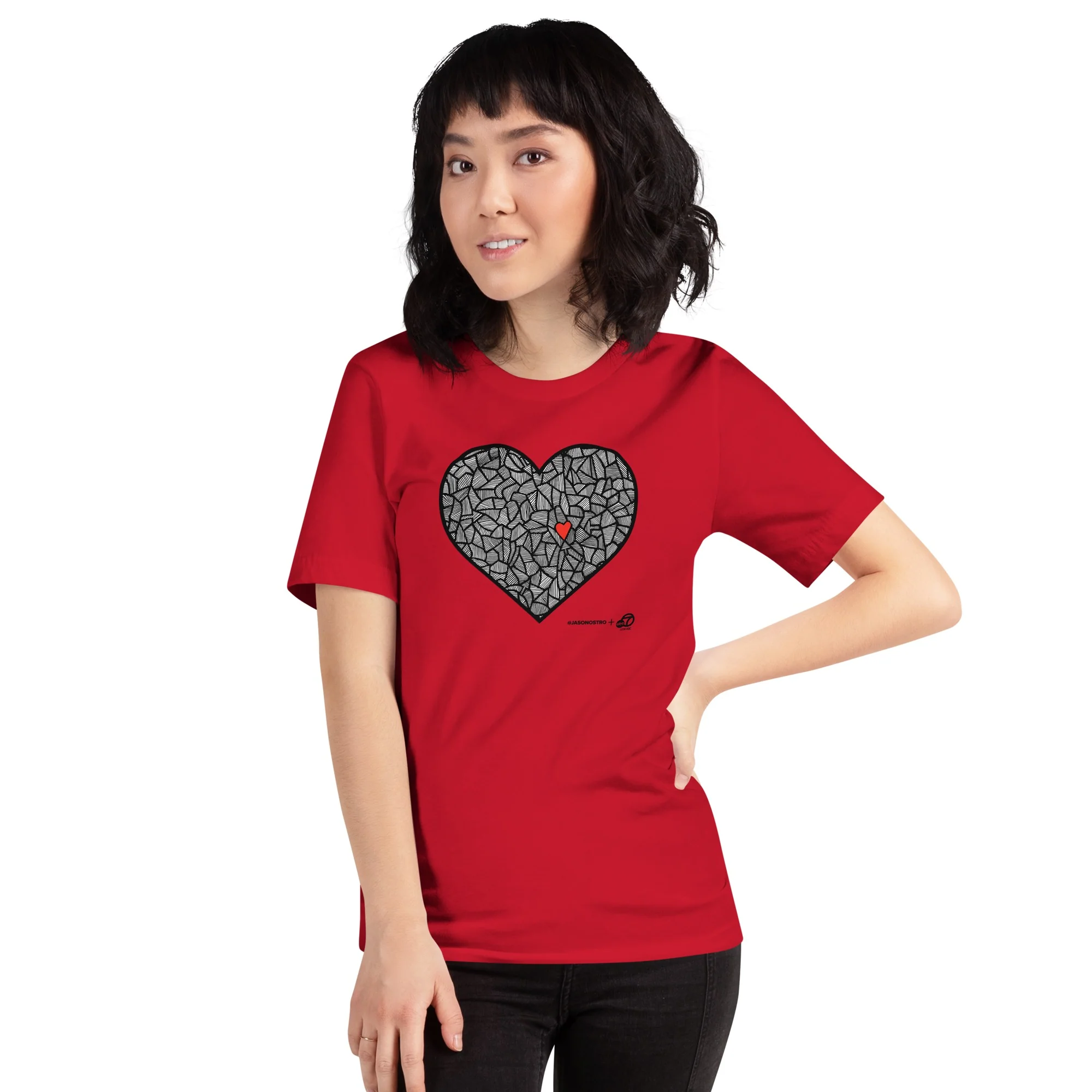 ABC7LA Spark of Love Adult Short Sleeve T-Shirt designed by Jason Ostro - Image 4