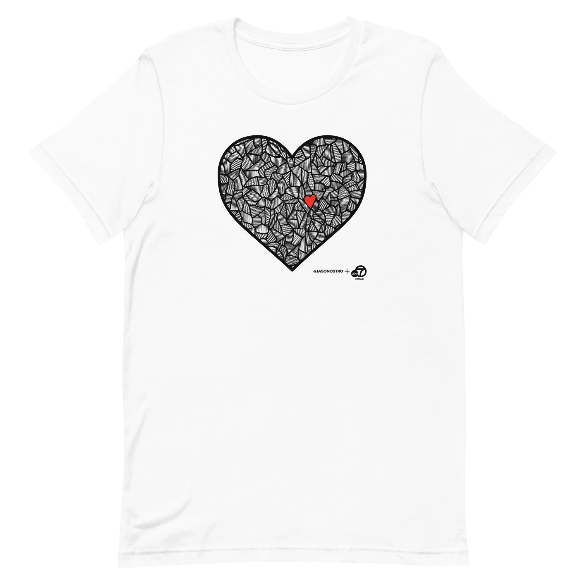 ABC7LA Spark of Love Adult Short Sleeve T-Shirt designed by Jason Ostro - Image 5