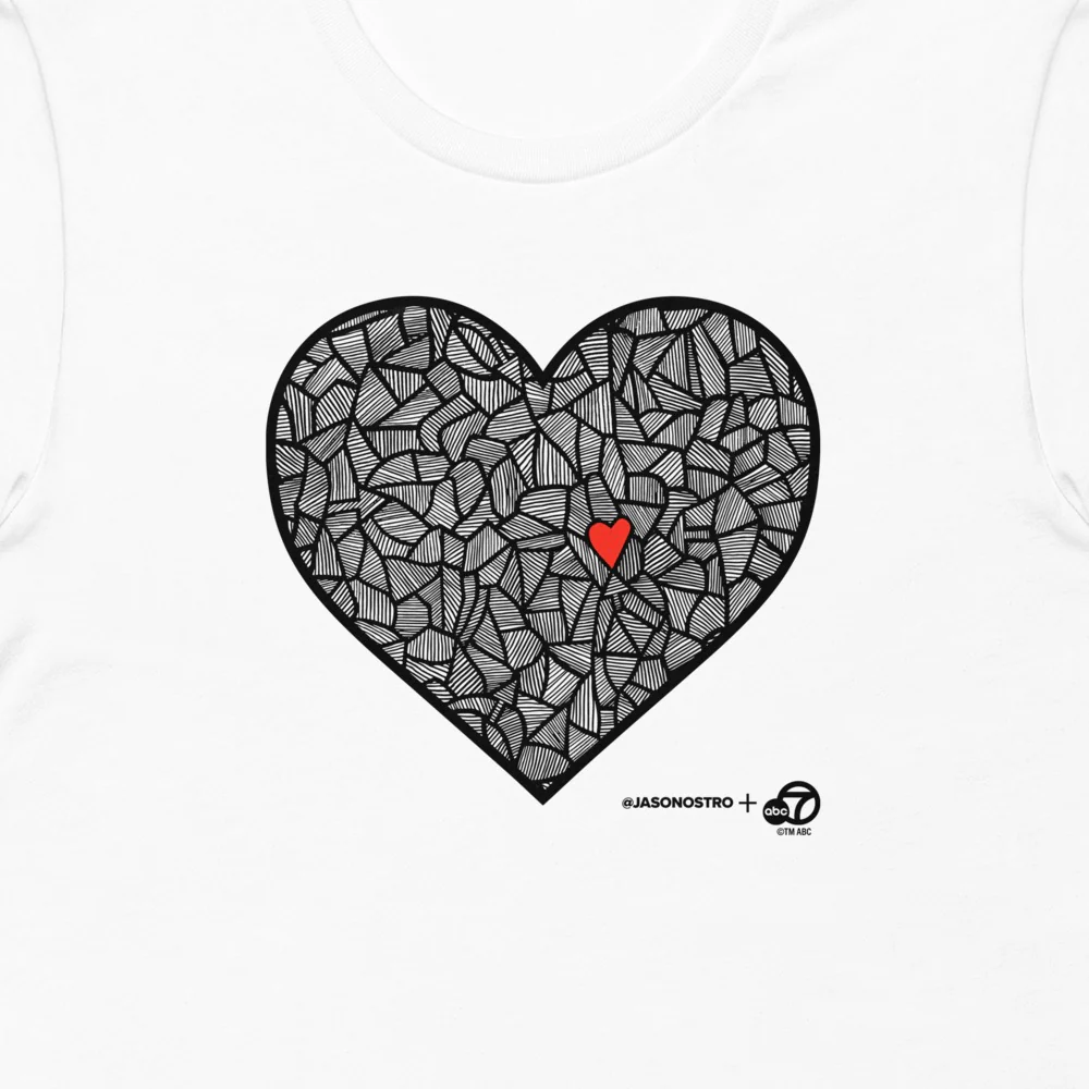 ABC7LA Spark of Love Adult Short Sleeve T-Shirt designed by Jason Ostro - Image 6