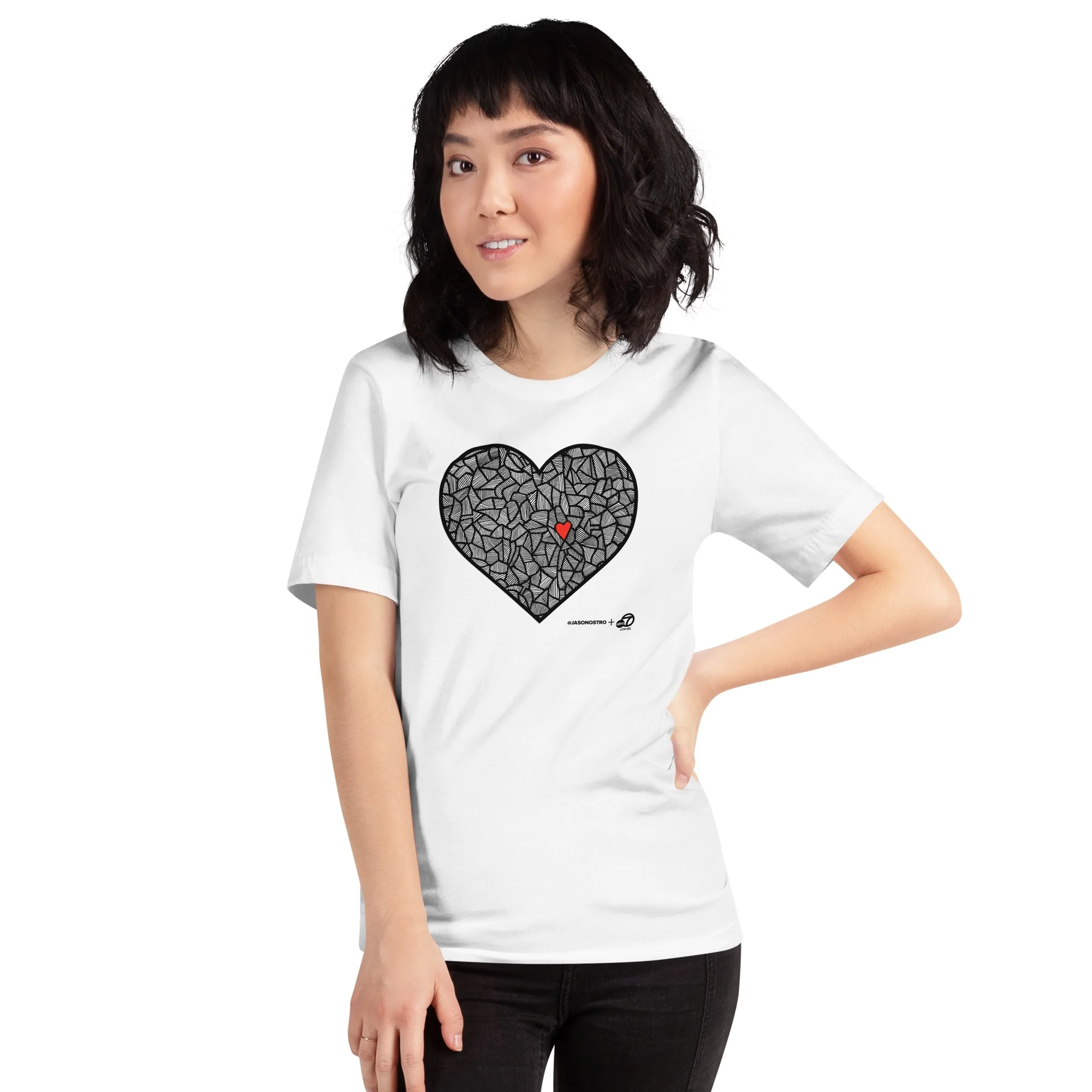 ABC7LA Spark of Love Adult Short Sleeve T-Shirt designed by Jason Ostro - Image 7