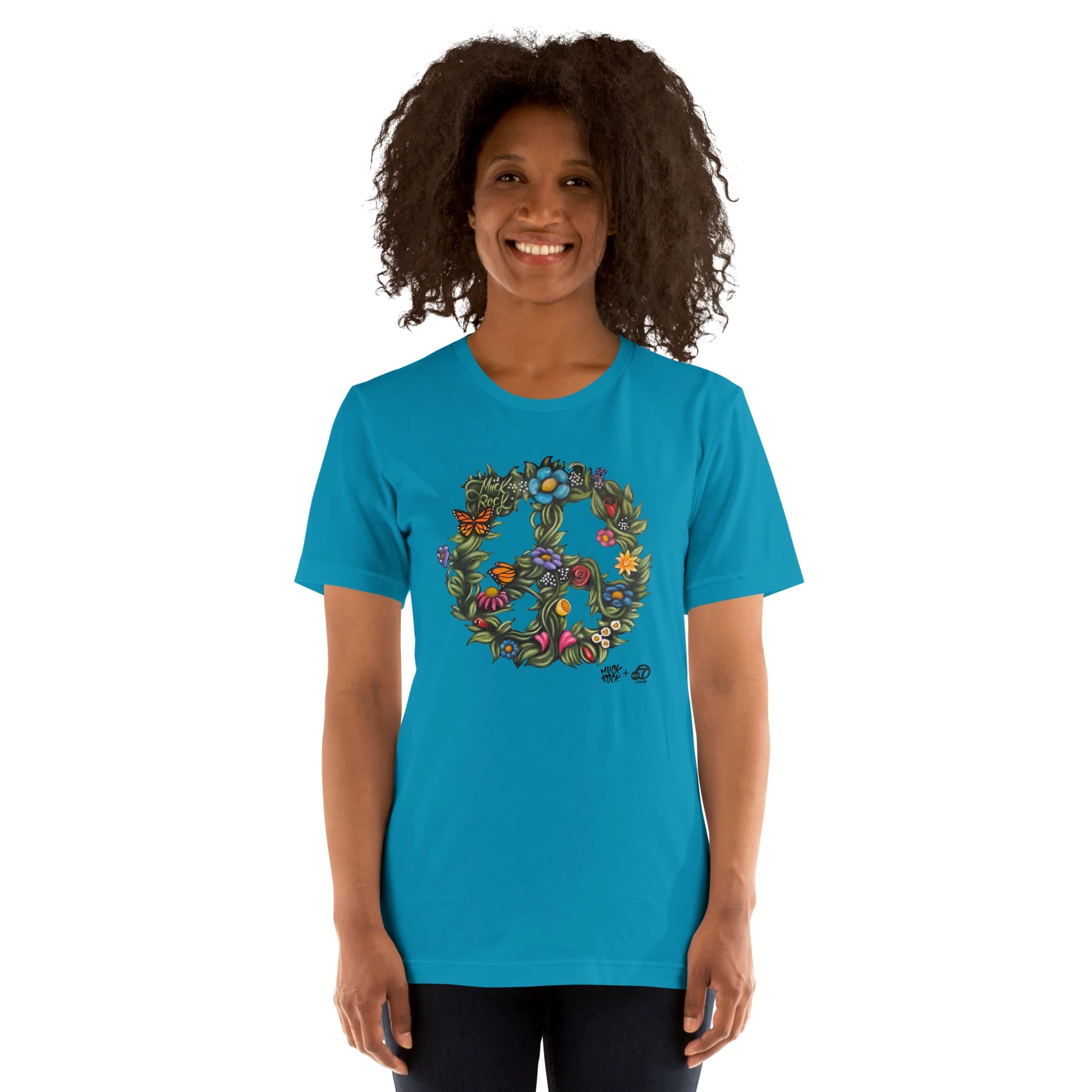 ABC7LA Spark of Love Adult Short Sleeve T-Shirt designed by Jules Muck - Image 4