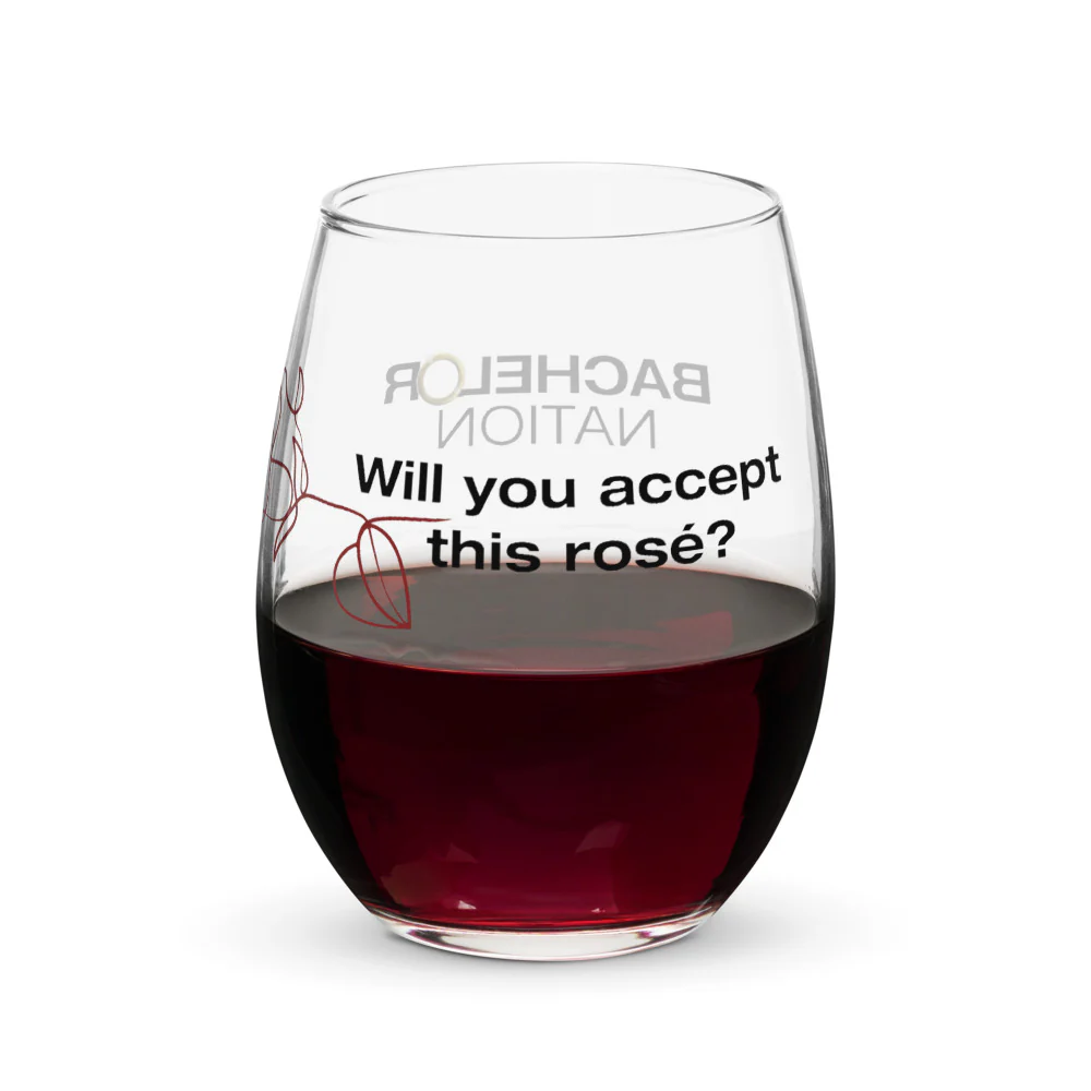 Bachelor Nation Stemless Wine Glass Will You Accept This Rose - Image 3