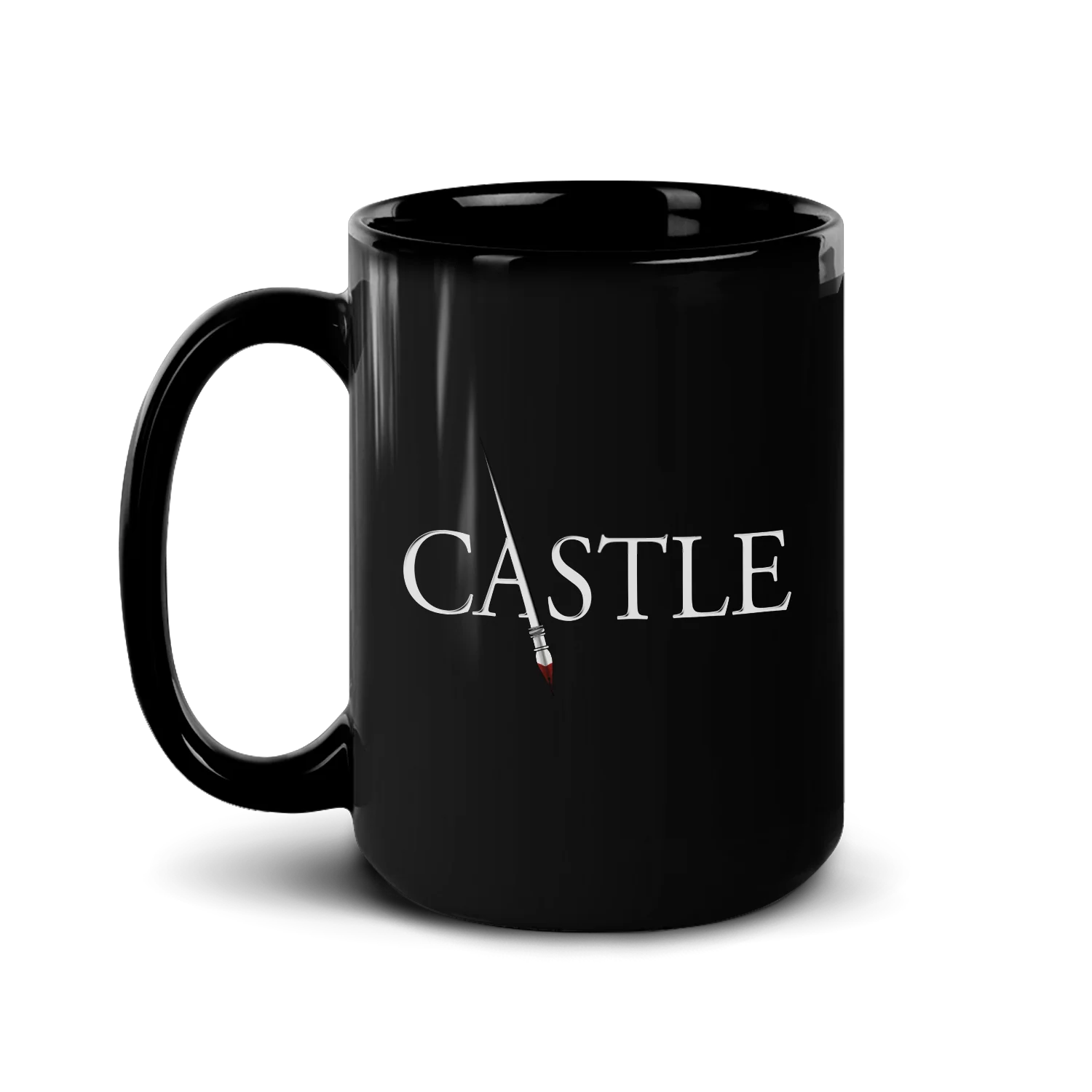 Castle Logo Black Mug - Image 4