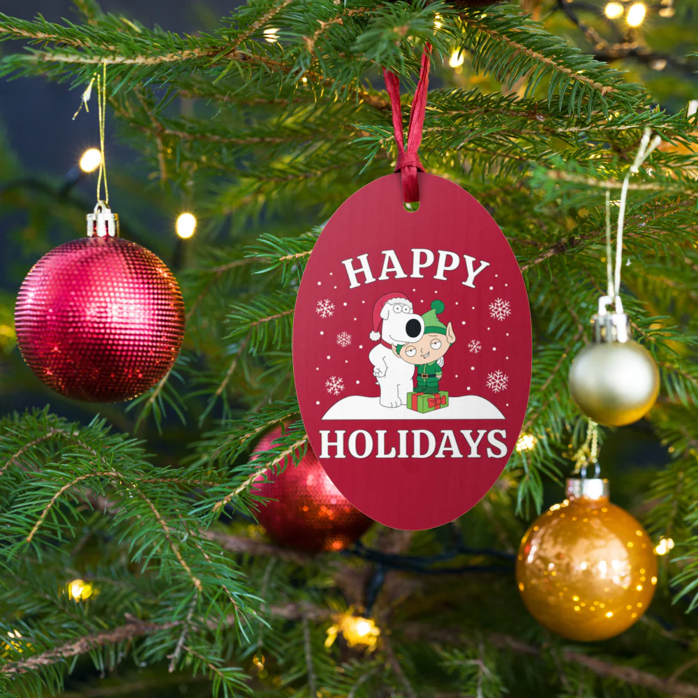 Family Guy Brian and Stewie Holiday Wooden Ornament - Image 3