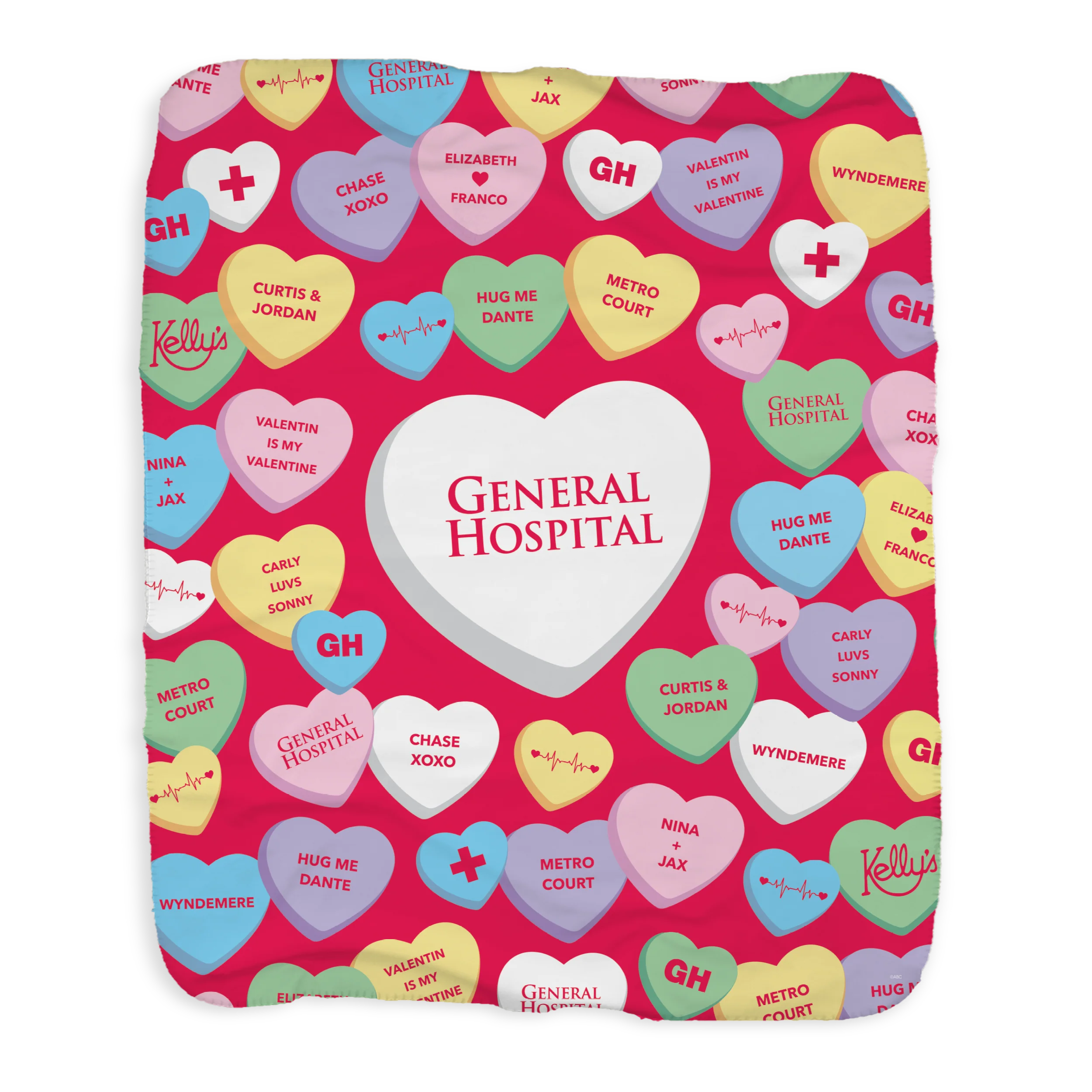 General Hospital Candy Hearts Sherpa Blanket - Image 3