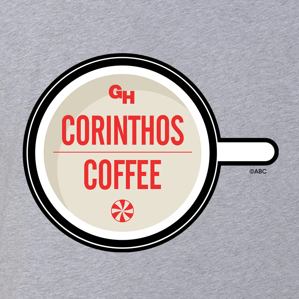 General Hospital Corinthos Coffee Peppermint Logo Fleece Hooded Sweatshirt - Image 4