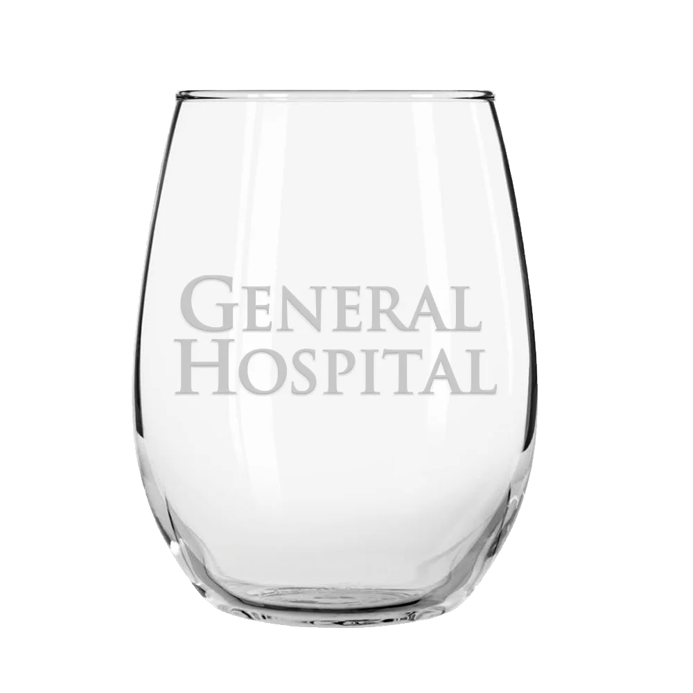 General Hospital Logo Laser Engraved Stemless Wine Glass - Image 3