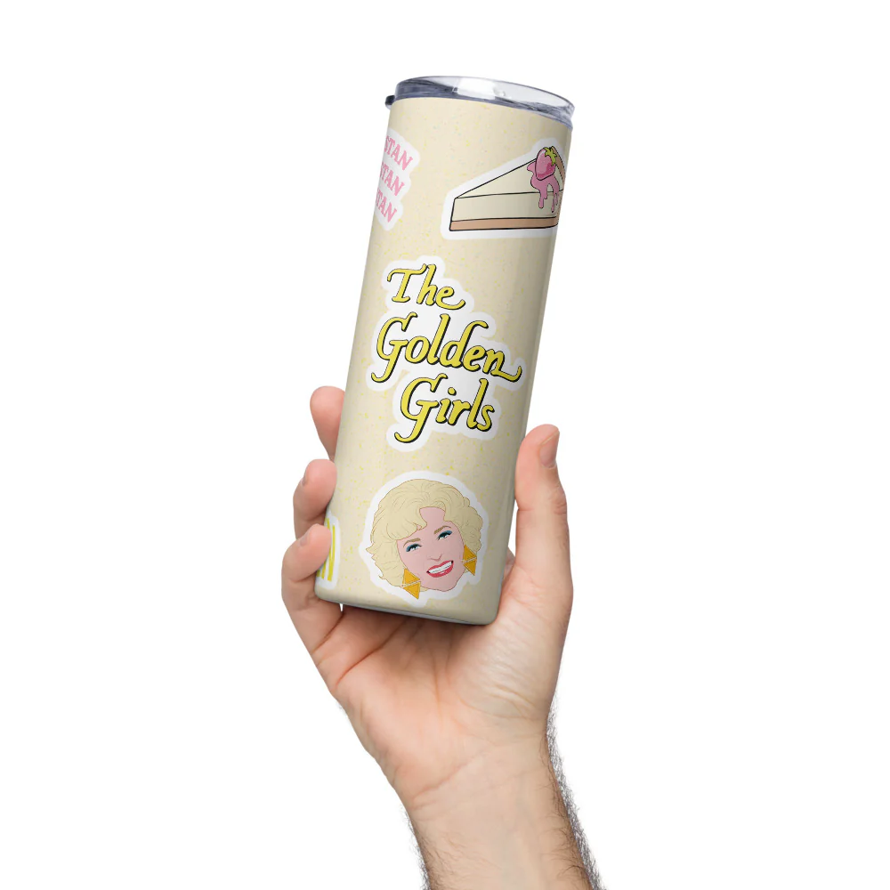 The Golden Girls Sticker Icons Skinny Tumbler - Image 3