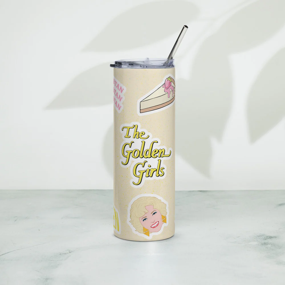 The Golden Girls Sticker Icons Skinny Tumbler - Image 4