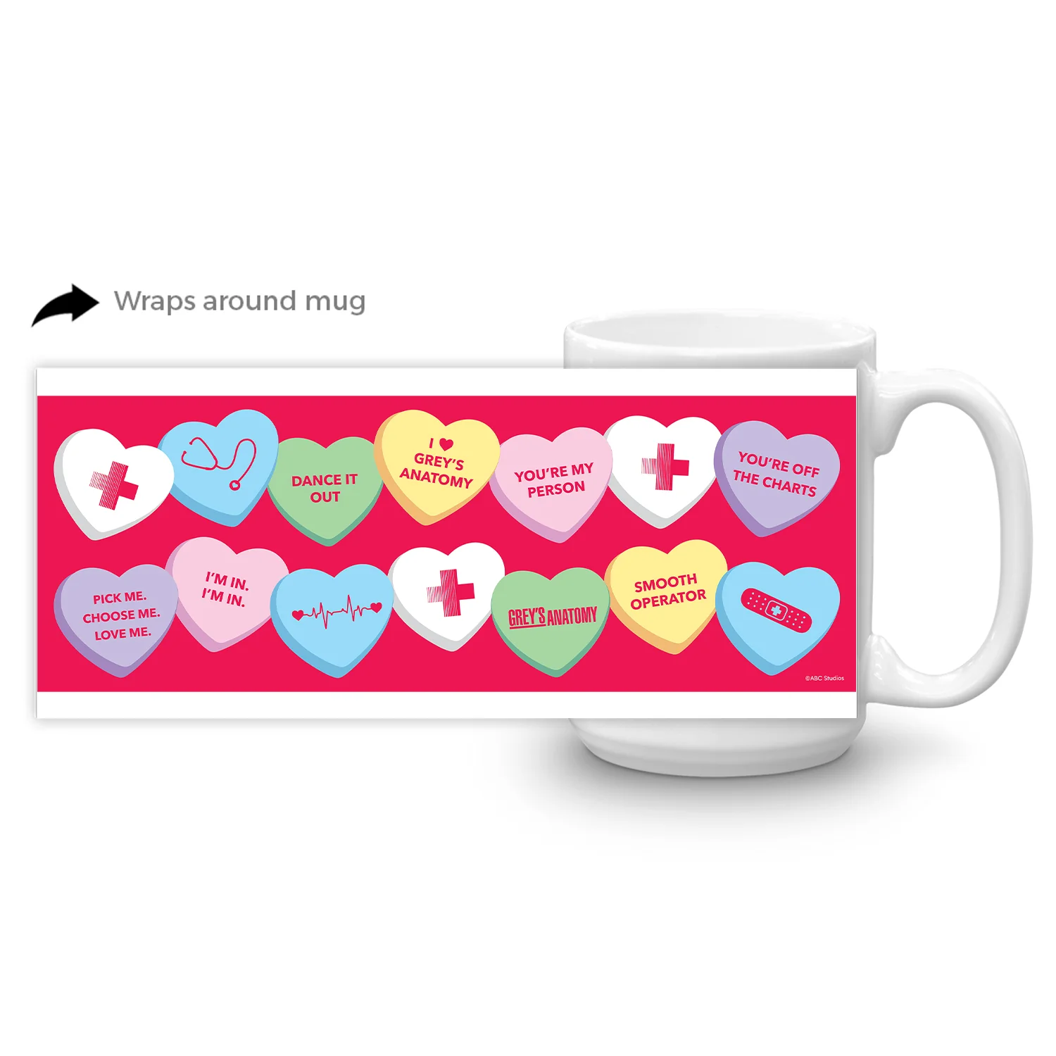 Grey's Anatomy Candy Hearts White Mug - Image 5