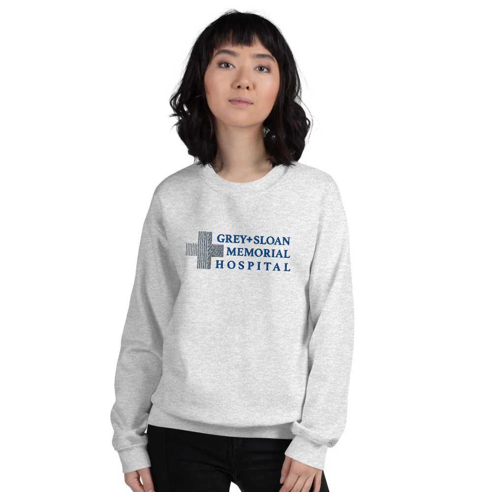 Grey’s Anatomy Grey + Sloan Memorial Hospital Embroidered Sweatshirt - Image 3