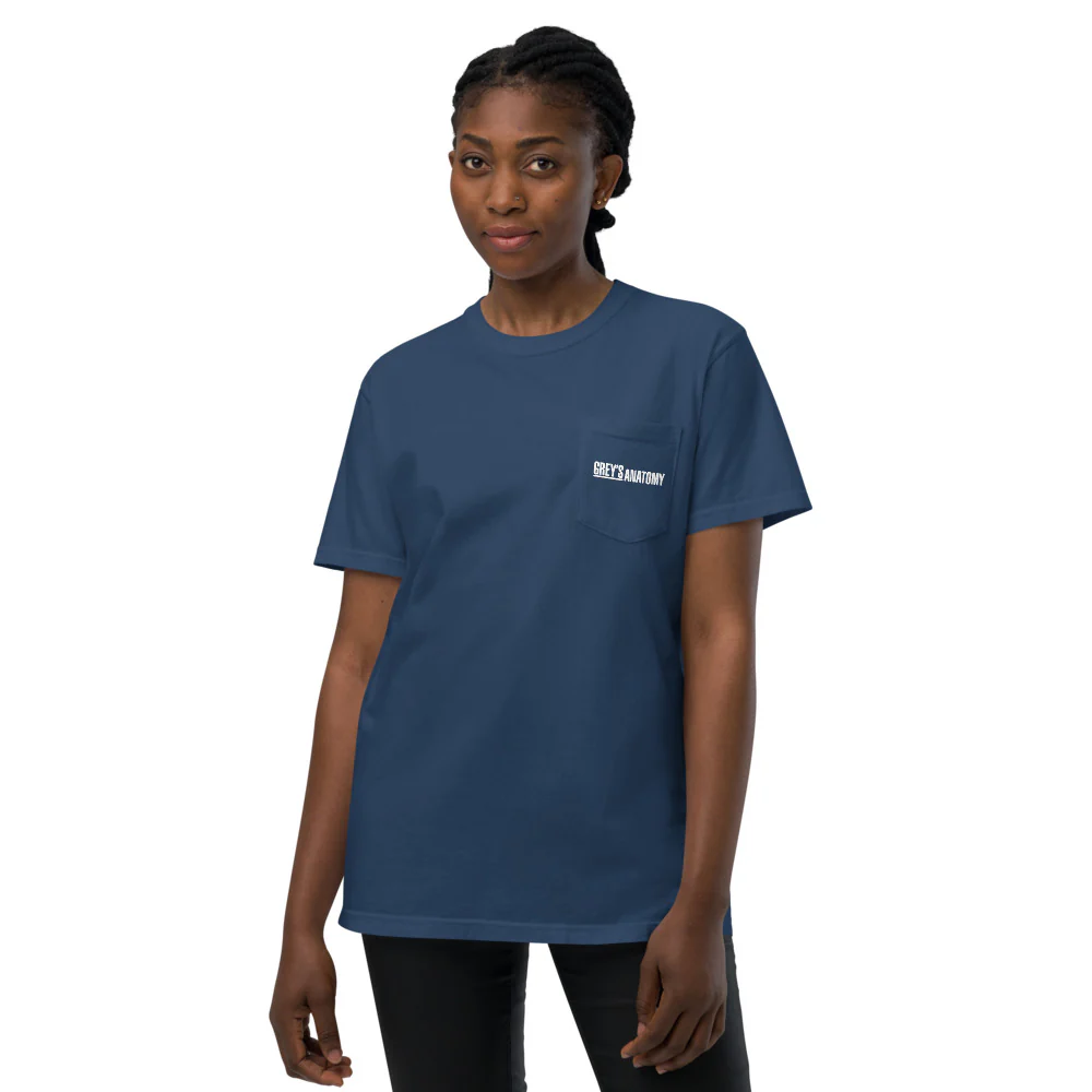 Grey's Anatomy Grey + Sloan Memorial Hospital Comfort Colors Pocket T-Shirt - Image 4