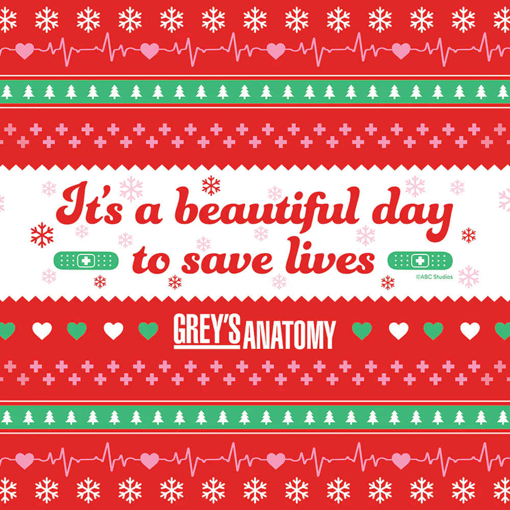Grey's Anatomy It's A Beautiful Day to Save Lives Ugly Sweater Adult All-Over Print Sweatshirt - Image 2