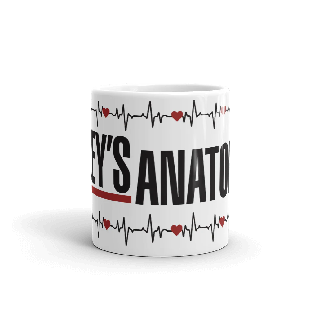 Grey's Anatomy Logo With Heartbeat White Mug - Image 3
