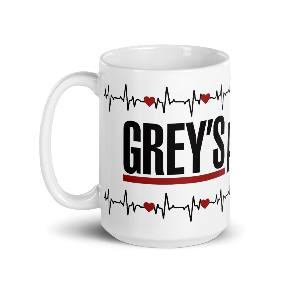 Grey's Anatomy Logo With Heartbeat White Mug - Image 5