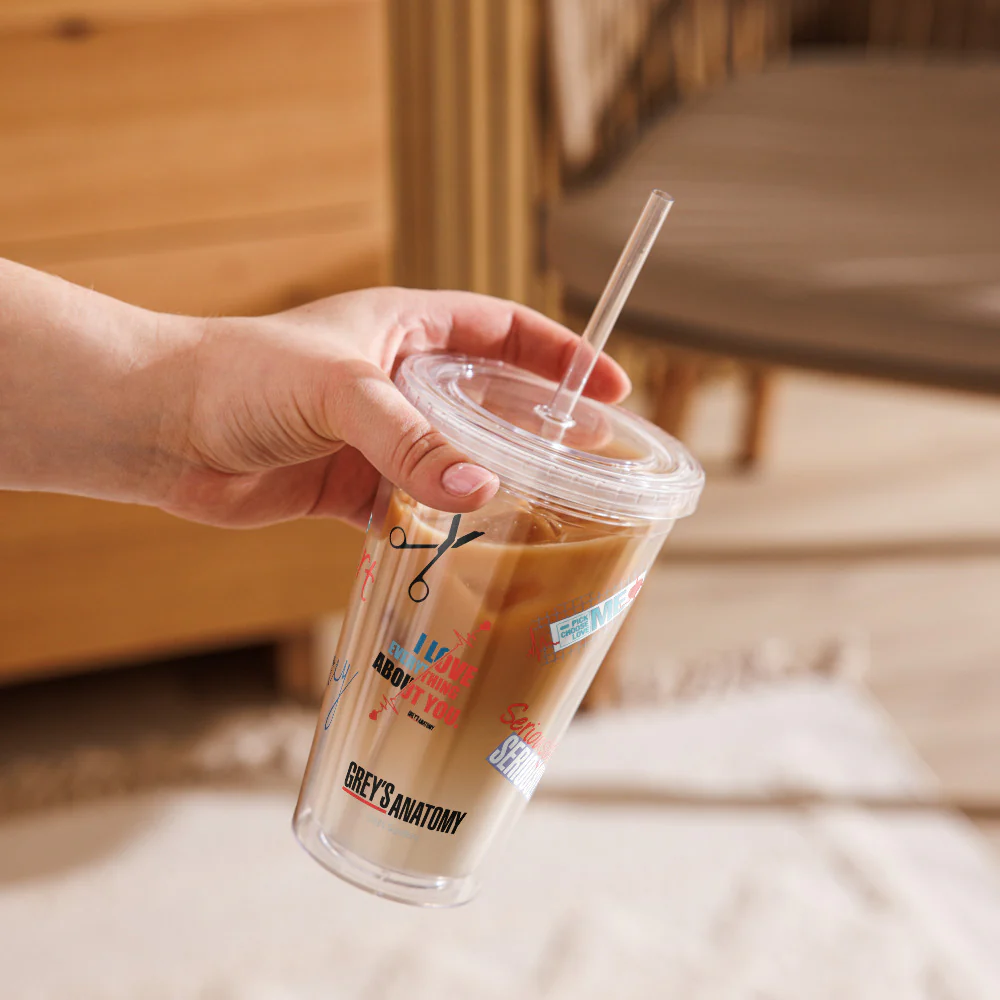 Grey's Anatomy Sticker Style Clear Tumbler - Image 11
