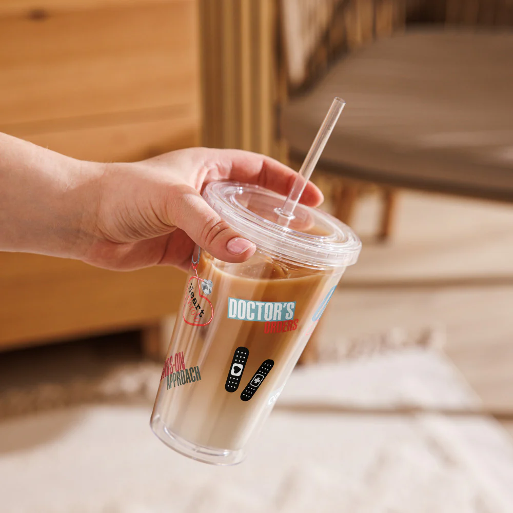 Grey's Anatomy Sticker Style Clear Tumbler - Image 13