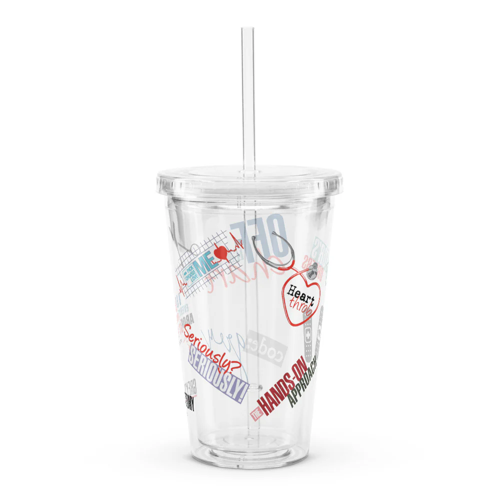 Grey's Anatomy Sticker Style Clear Tumbler - Image 3