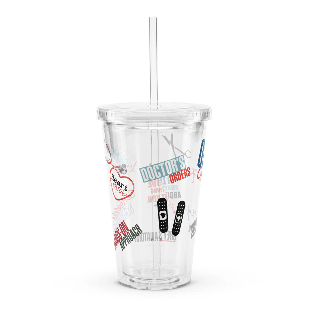 Grey's Anatomy Sticker Style Clear Tumbler - Image 4