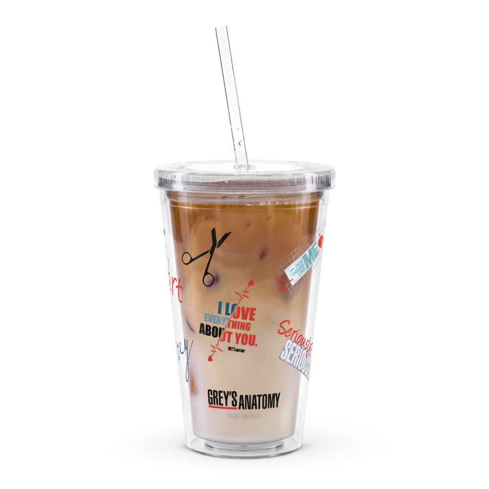 Grey's Anatomy Sticker Style Clear Tumbler - Image 7