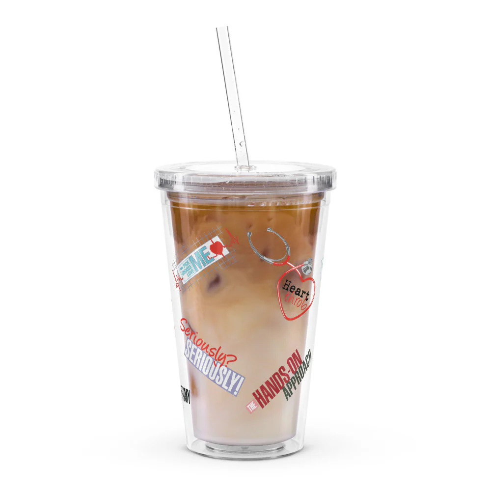 Grey's Anatomy Sticker Style Clear Tumbler - Image 8