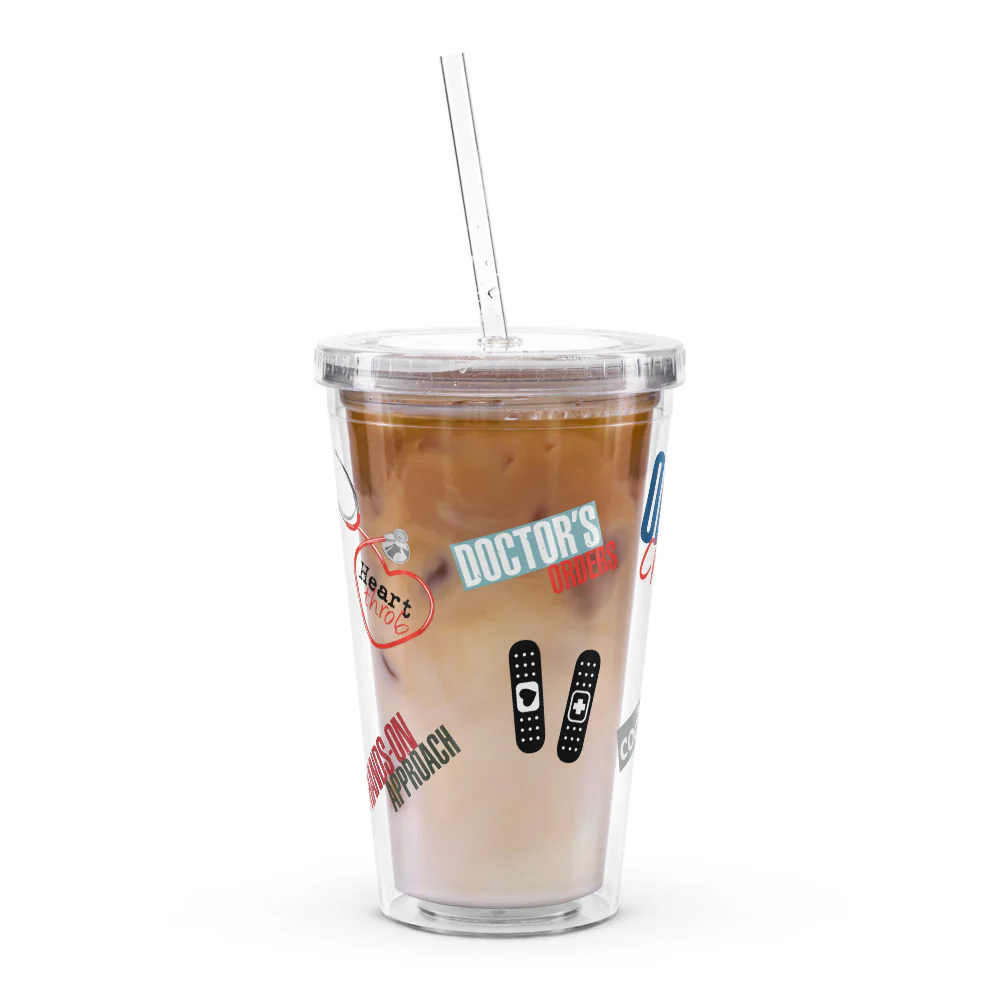 Grey's Anatomy Sticker Style Clear Tumbler - Image 9