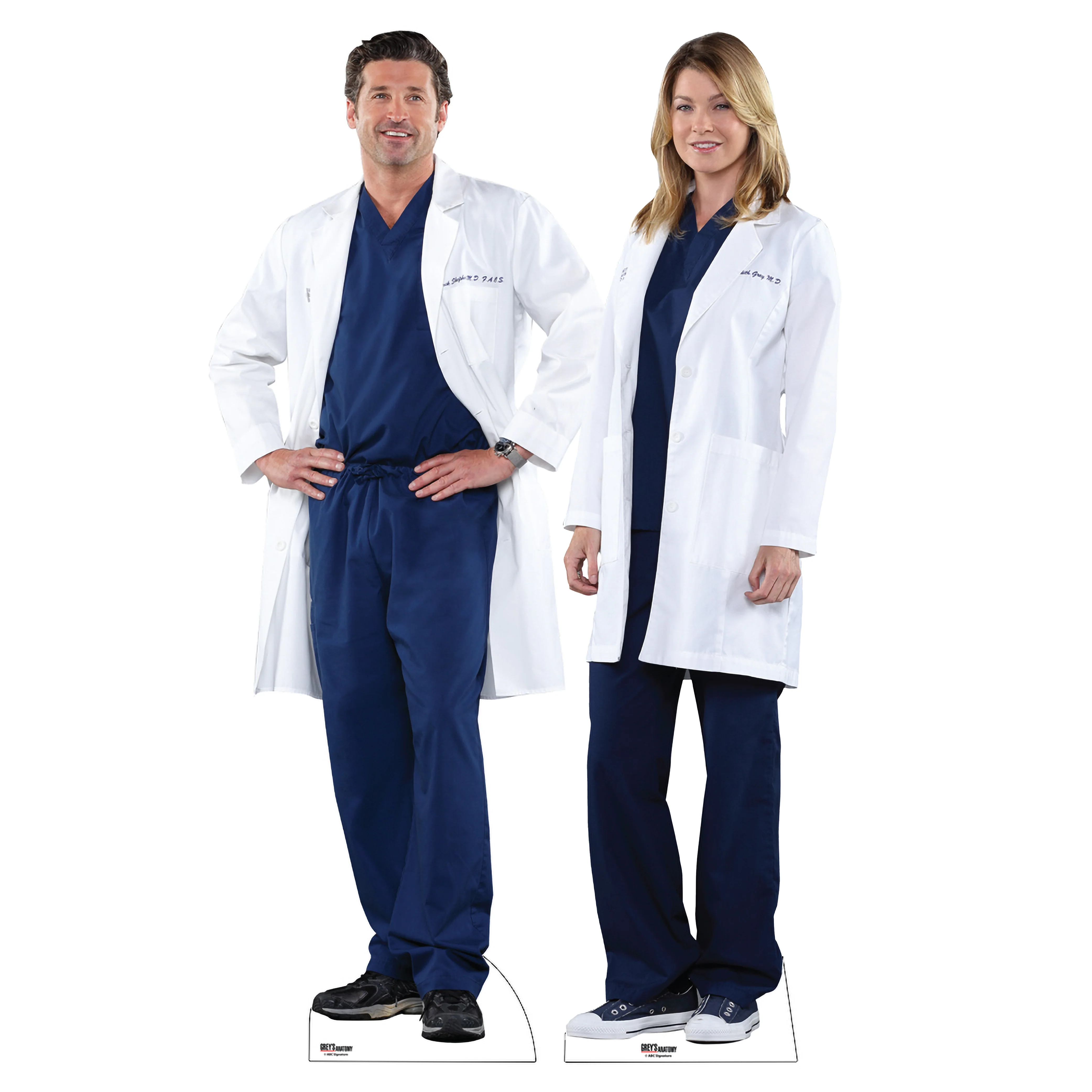 Grey's Anatomy Derek and Meredith Cardboard Cutout Standees 2 Piece Bundle