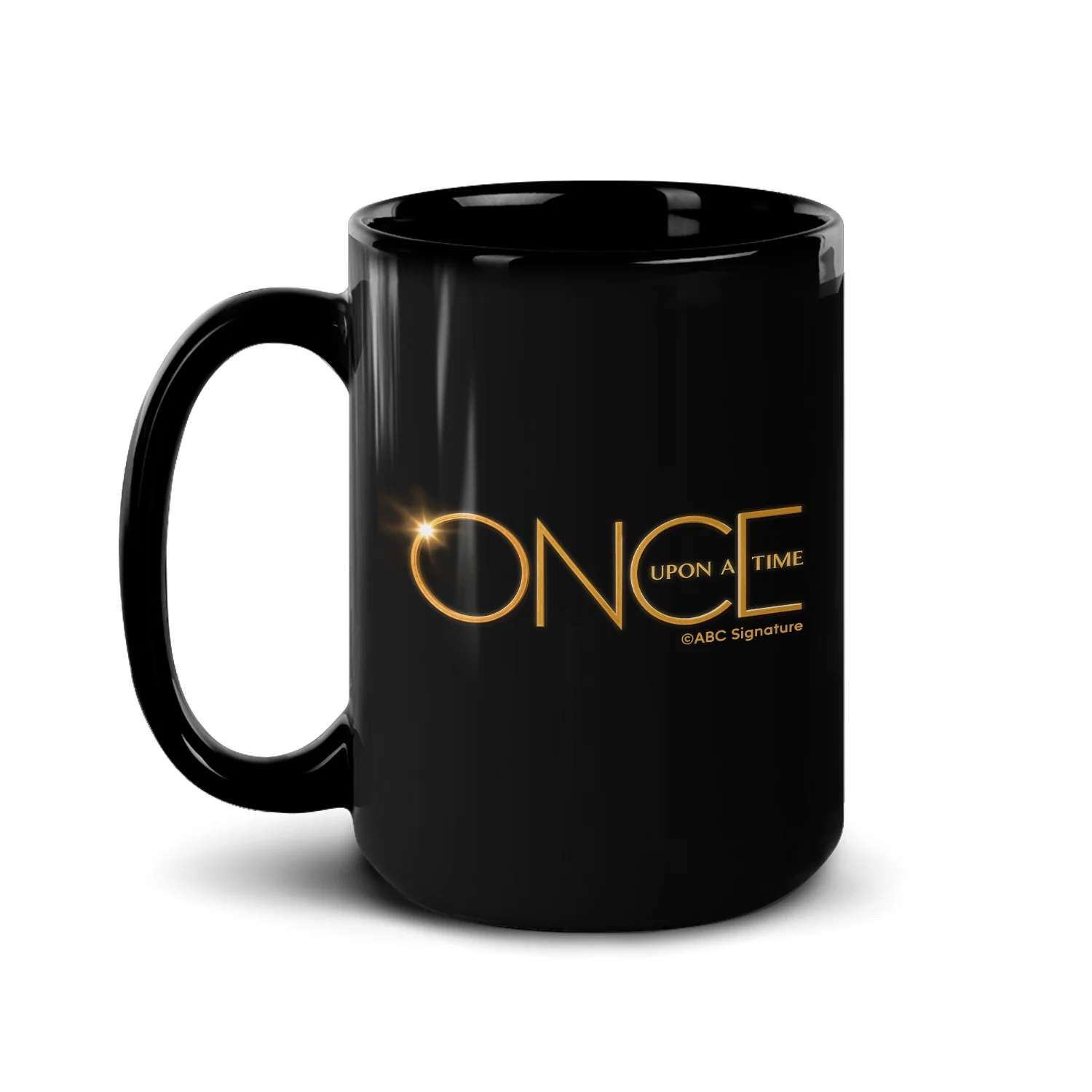 Once Upon a Time Logo Personalized Black Mug - Image 4
