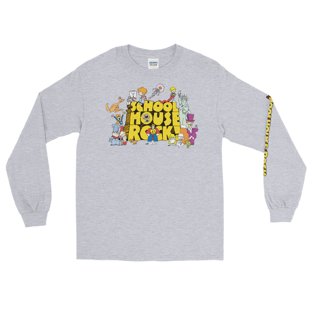 Schoolhouse Rock! Character Logo Adult Long Sleeve T-Shirt - Image 3