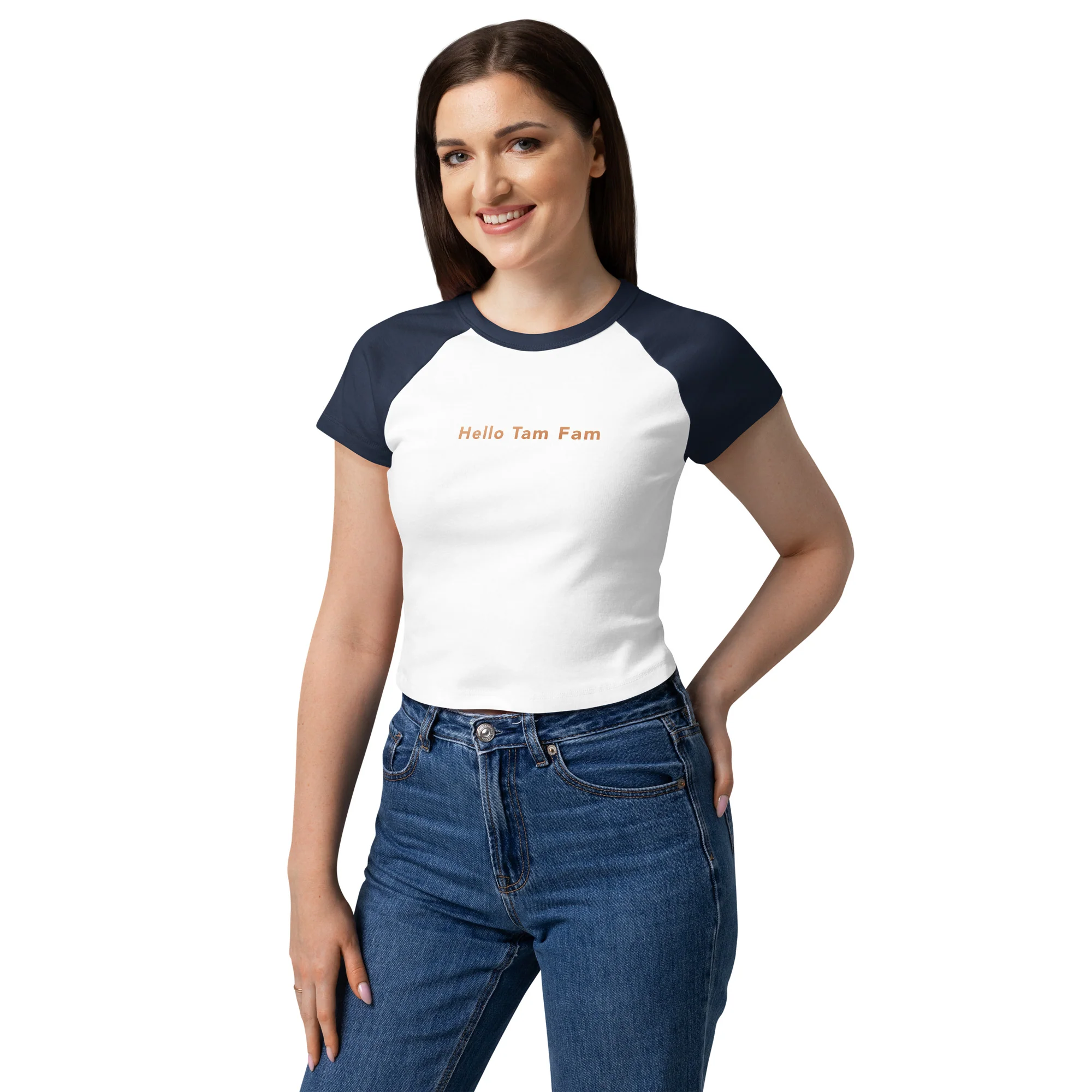 Tamron Hall Baby Raglan T-Shirt Hello Tam Fam - Image 4