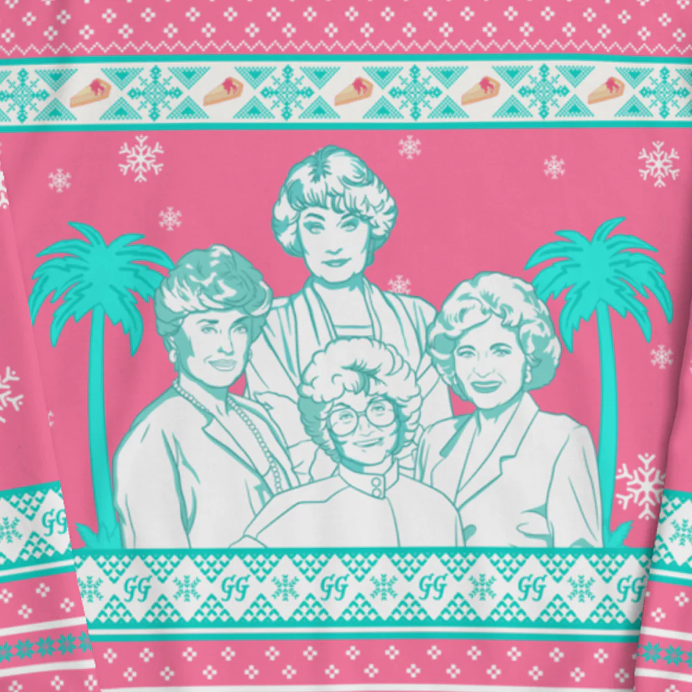The Golden Girls Christmas in Miami Ugly Sweater Adult Crewneck - Image 3