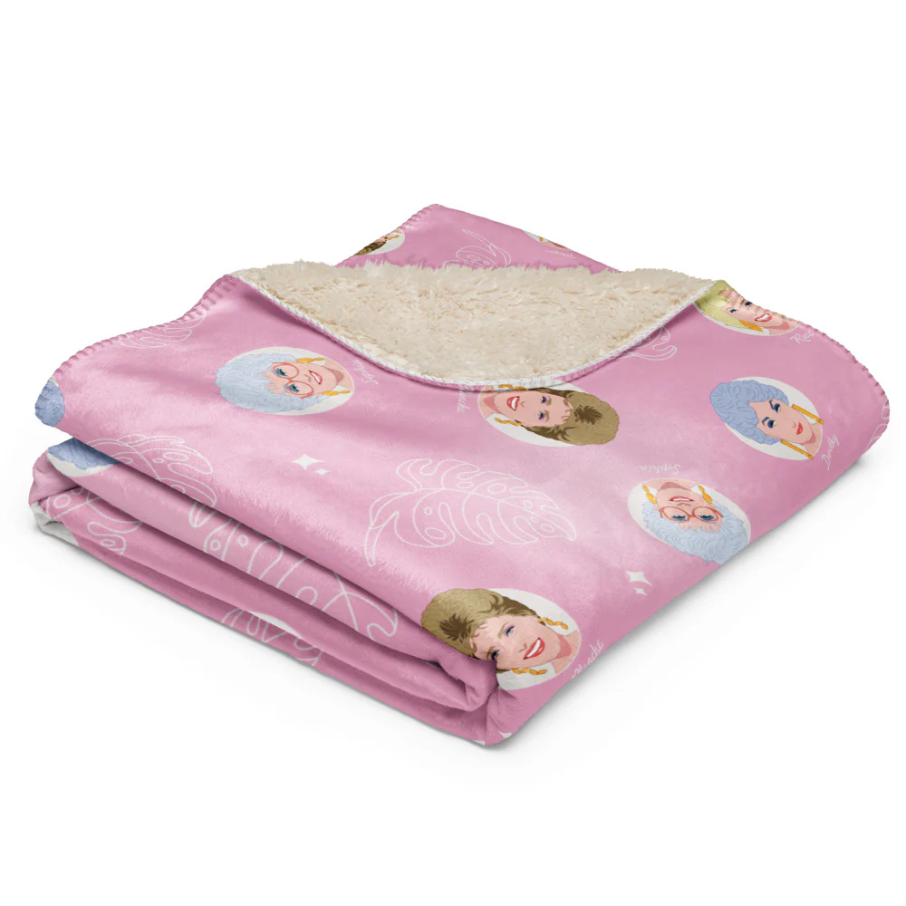The Golden Girls Pattern Premium Sherpa Blanket - Image 5