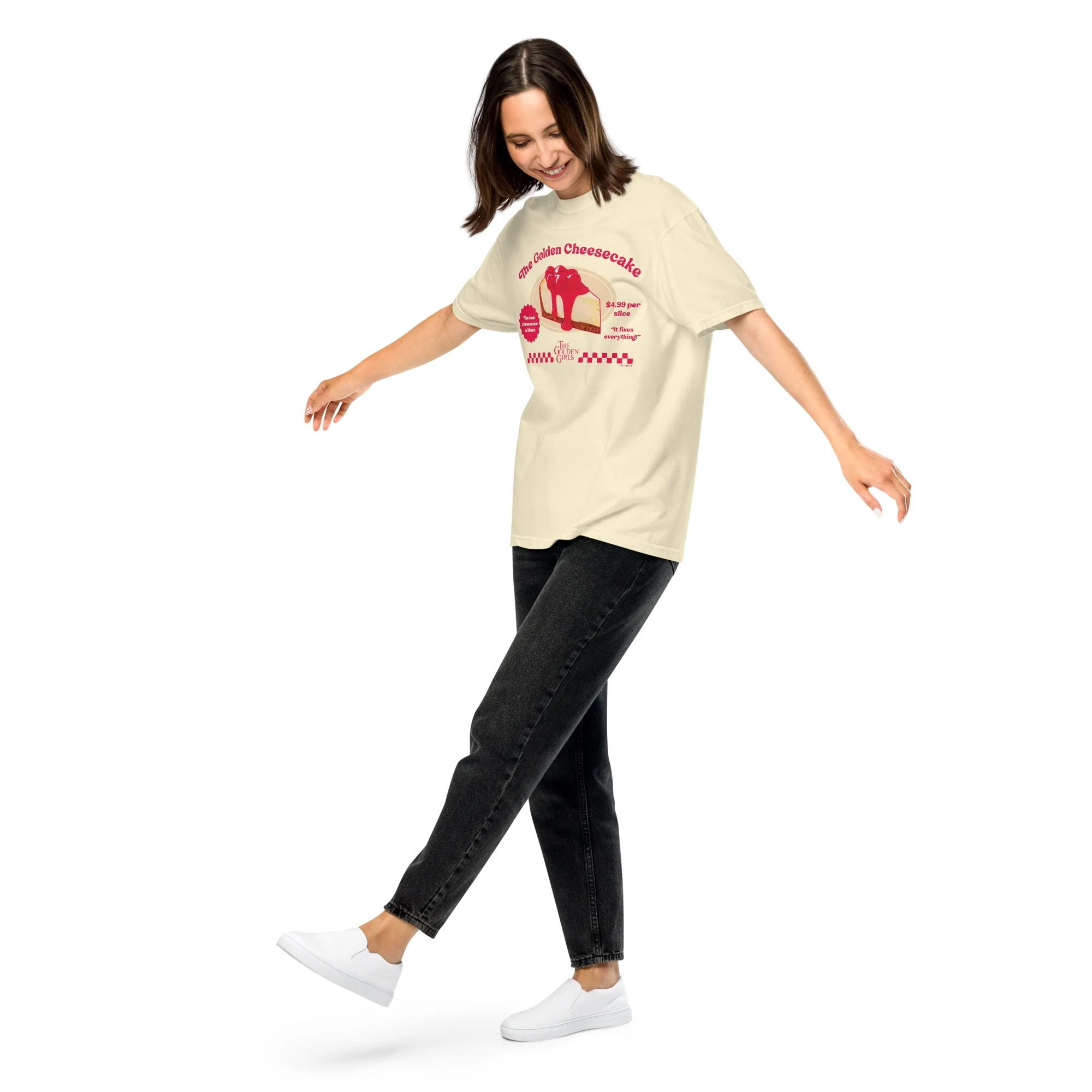 The Golden Girls Vintage Cheesecake Ad Adult T-Shirt - Image 3